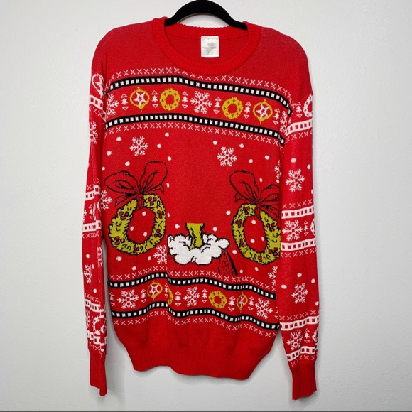 Sweaters - The Grinch Red Ugly Christmas Sweater XXL Cotton